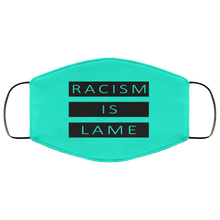 Load image into Gallery viewer, Racism Is Lame FMA Face Mask (black logo)